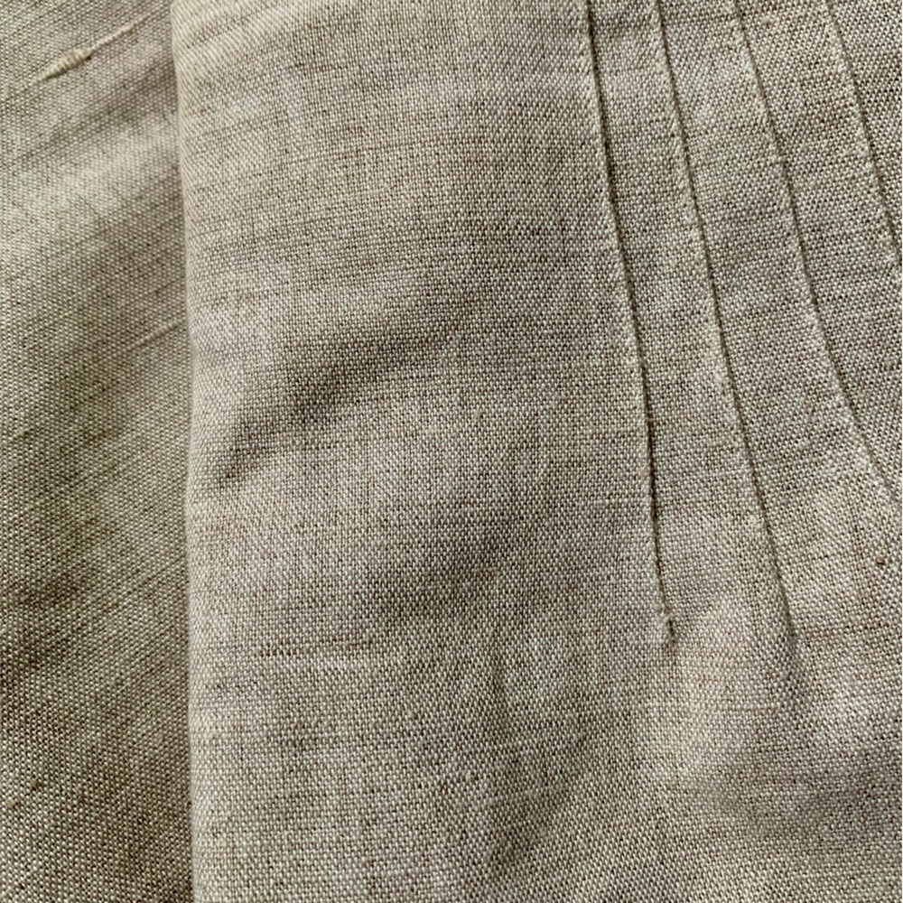 Linen & Cotton Paul Harris Short Pencil Skirt Sz 10 Tan Beige Cream Lined - Picture 10 of 10